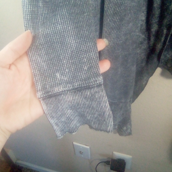 One World Acid Wash Bling Thermal Open Cardigan - Picture 5 of 16